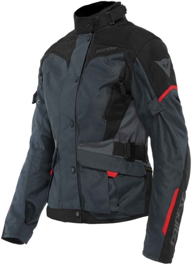 Dainese Tempest 3 D-Dry Dame motorcykel tekstiljakke grå/sort/rød 44 Figur 1