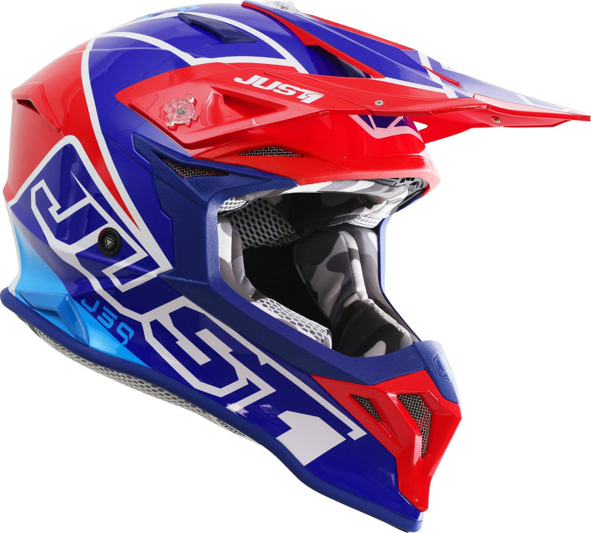 Just1 J39 Thruster Capacete de Motocross preto/branco/azul S (55/56) Figura 5