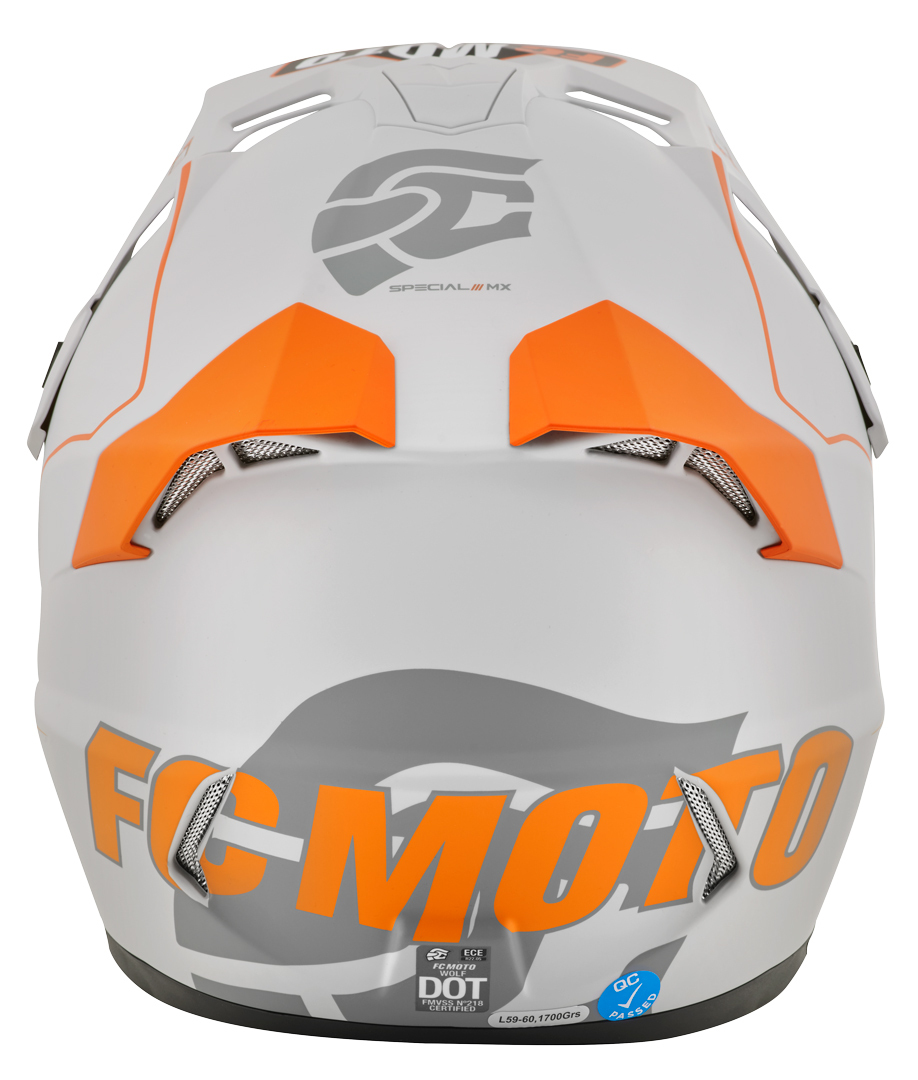 FC-Moto Merkur Straight Motocross Hjälm Grå/orange XS Figur 7