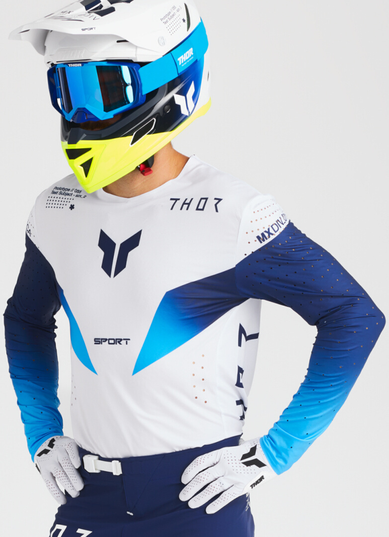 Thor Sportmode Strike Motocross Jersey white/blue XL Figure 9