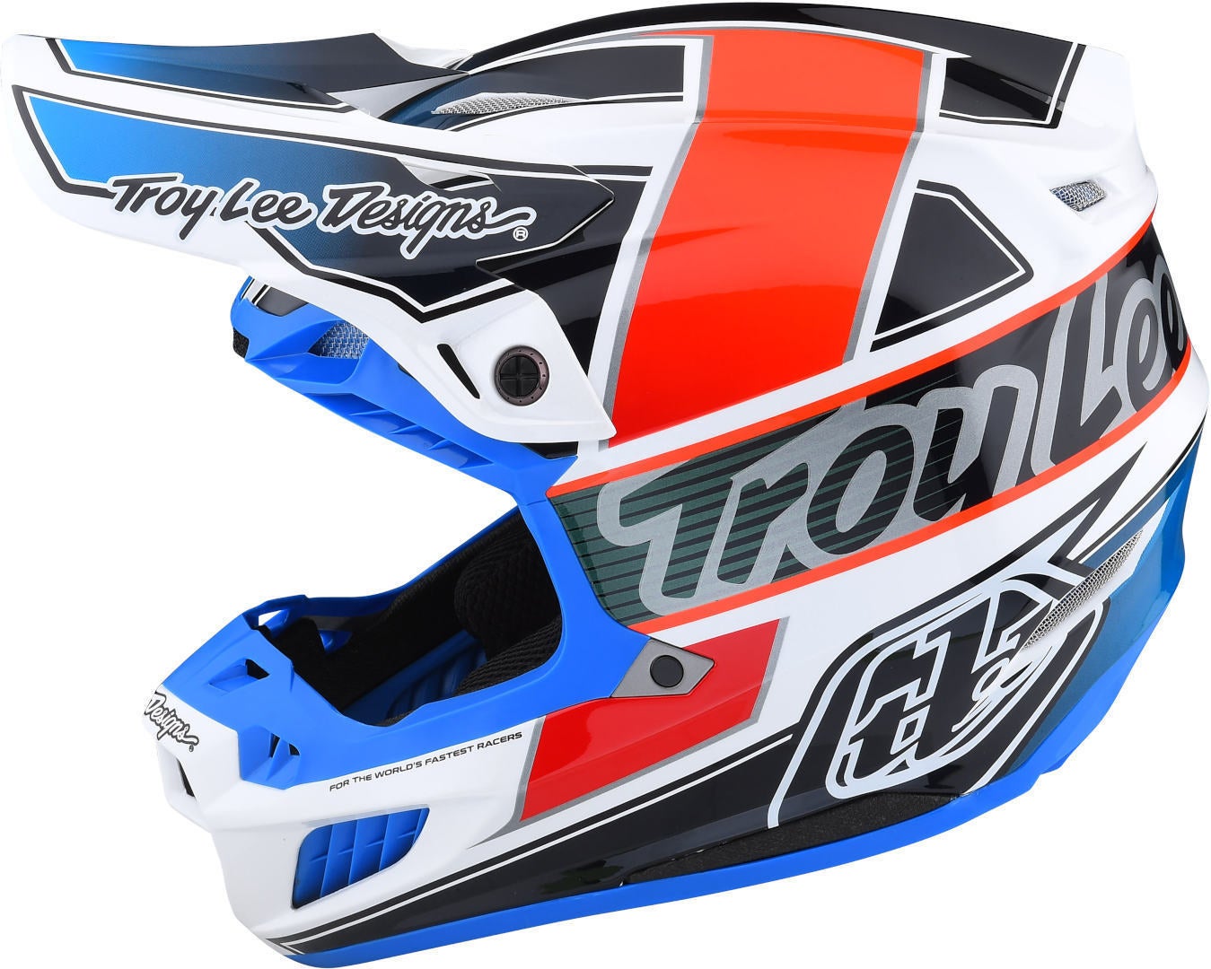 Troy Lee Designs SE5 Team MIPS Casque de motocross Blanc/Bleu/Orange S (55/56) Figure 8