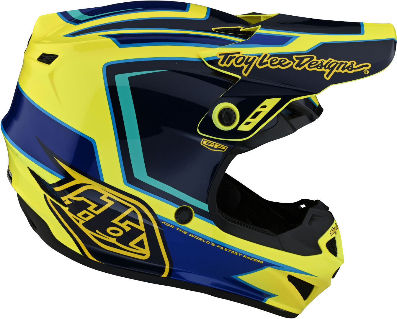 Troy Lee Designs GP Ritn Motocross Hjälm blå/gul S (55/56) Figur 4