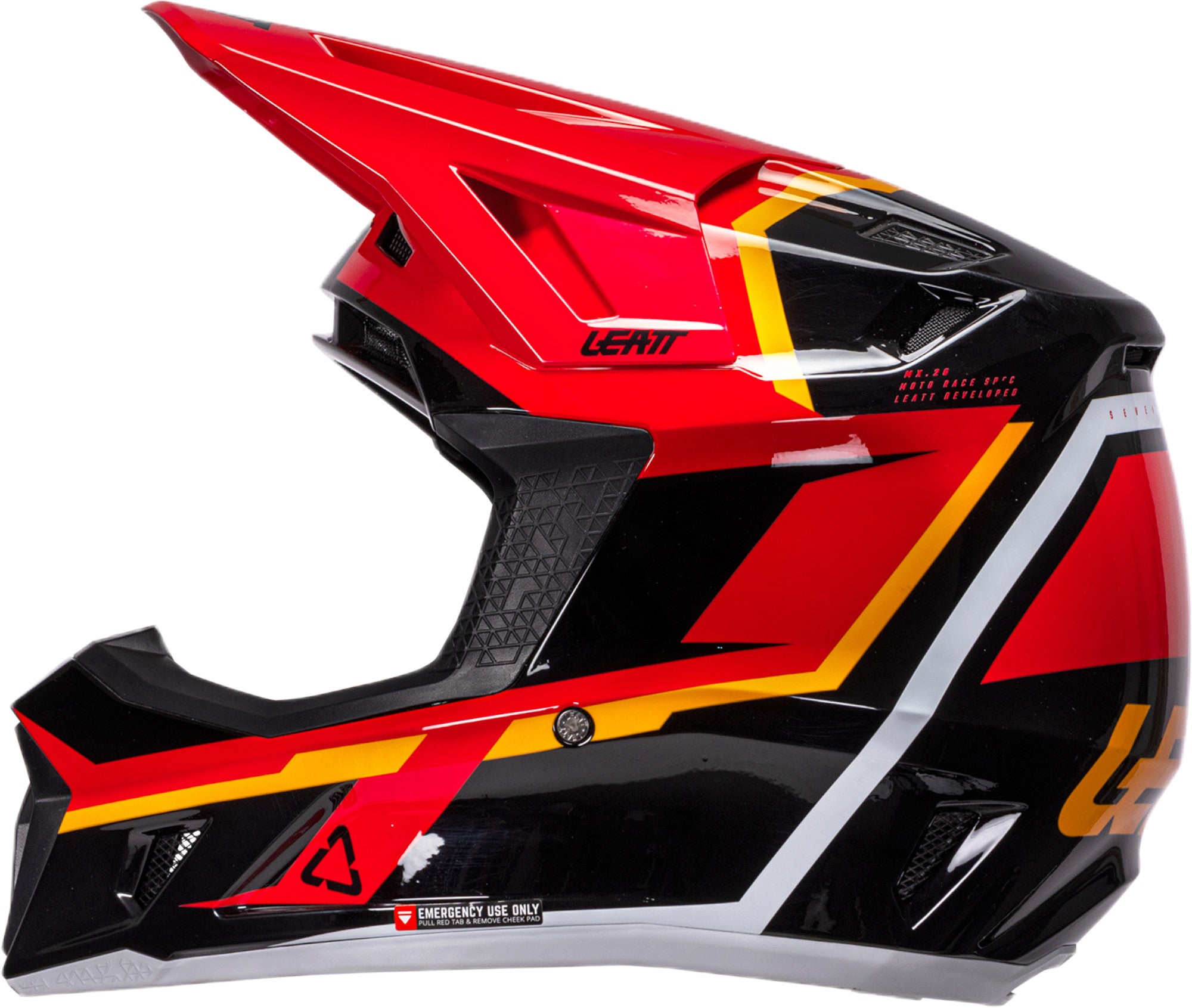 Side view of Leatt 7.5 V26 Motocross Helmet with Goggles