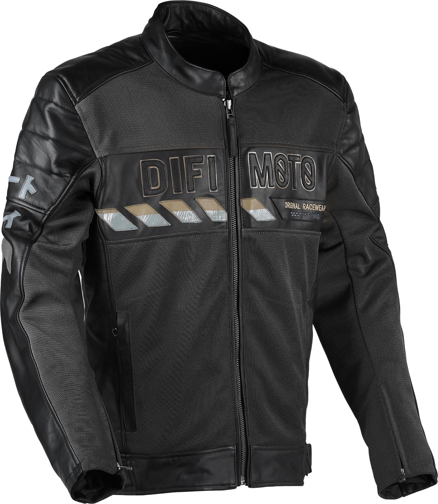 DIFI Iconic Air Motorrad Lederjacke schwarz 56 Abbildung 1