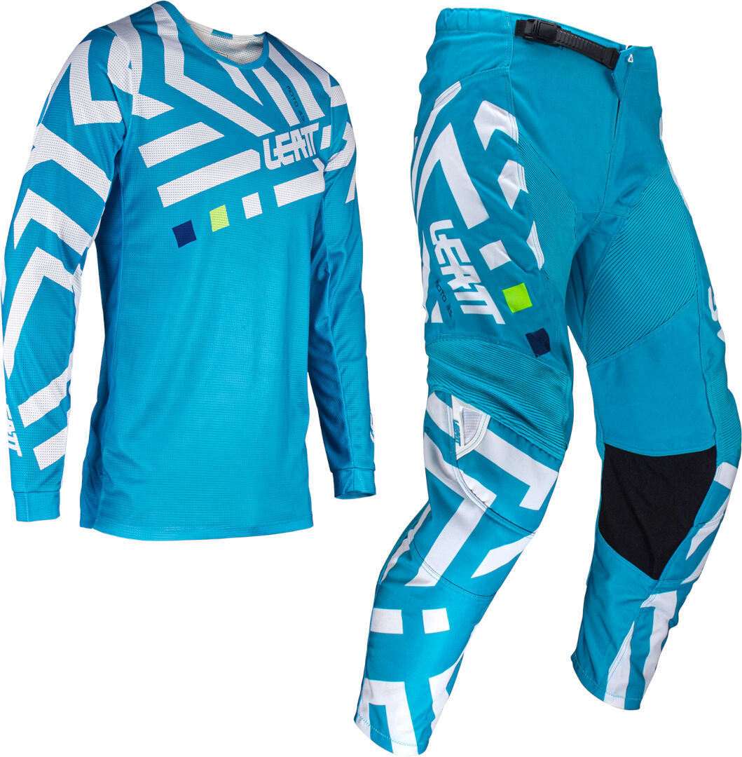 Leatt 3.5 Ride Pattern 2024 Set de tricou și pantaloni de motocross Albastru/Alb XS Figura 1