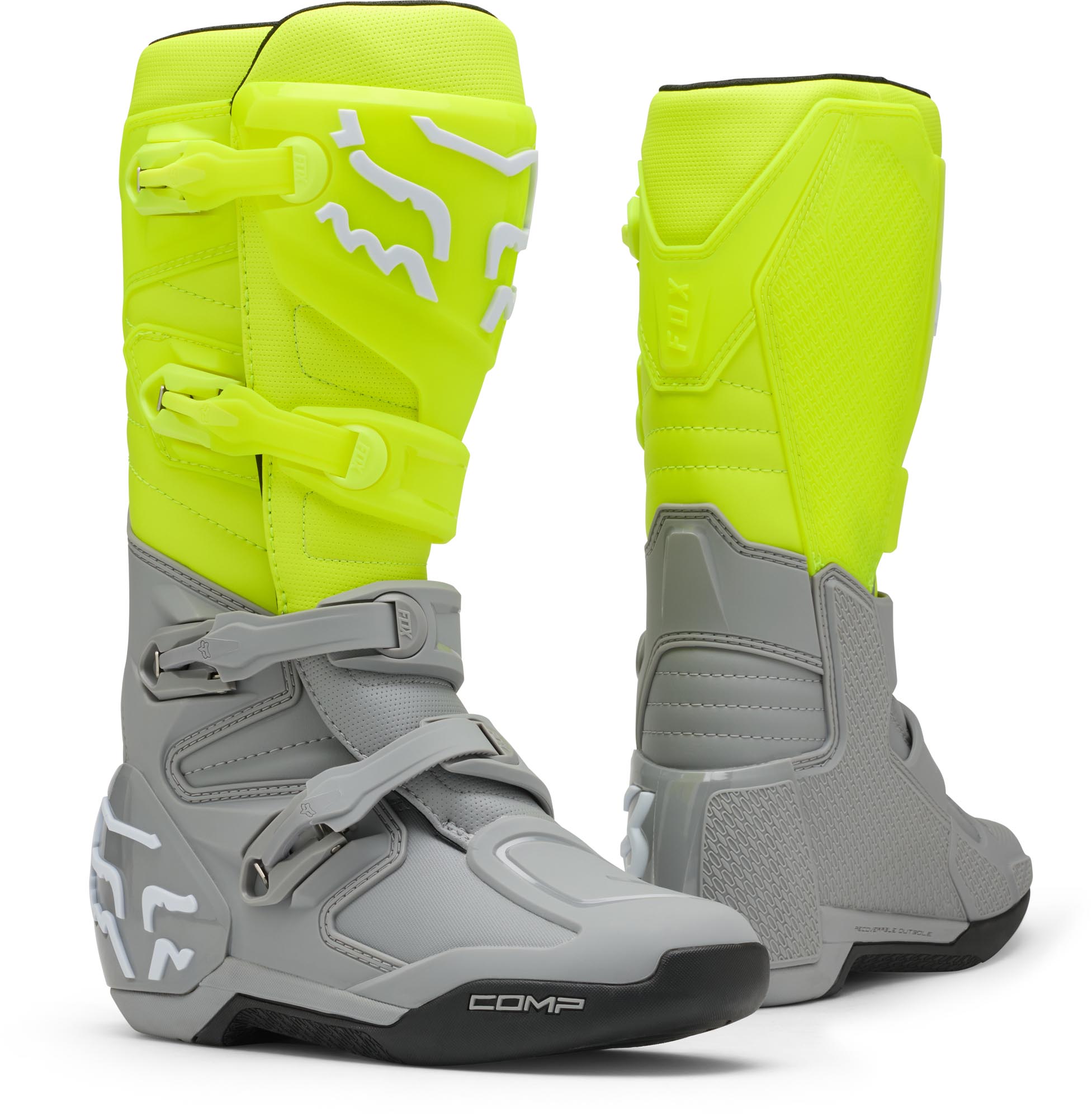 FOX Comp Bicolor Motocross čizme žuto/sivo 8 Slika 1
