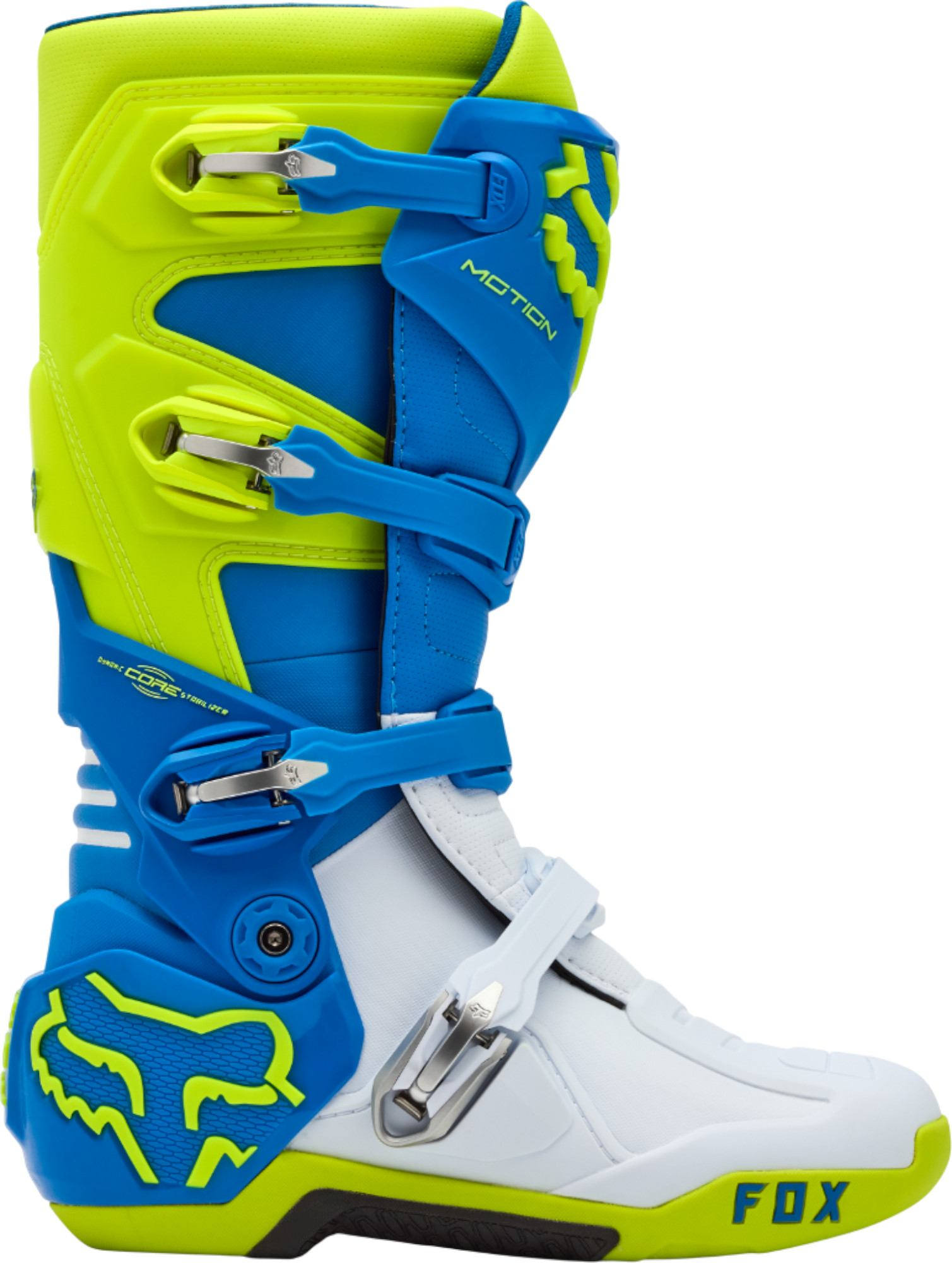 FOX Motion Bottes de motocross bleu/jaune 9,5 Figure 2