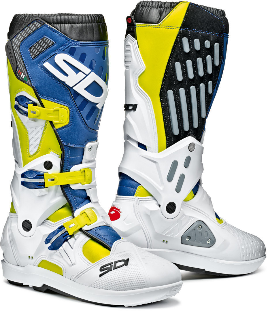 Sidi Atojo SRS Bottes Motocross Blanc/Bleu/Jaune 44 Figure 1