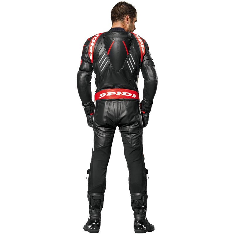 Spidi Track Wind Pro One Piece Motorcycle Leather Suit black/white/red 48 Figure 2