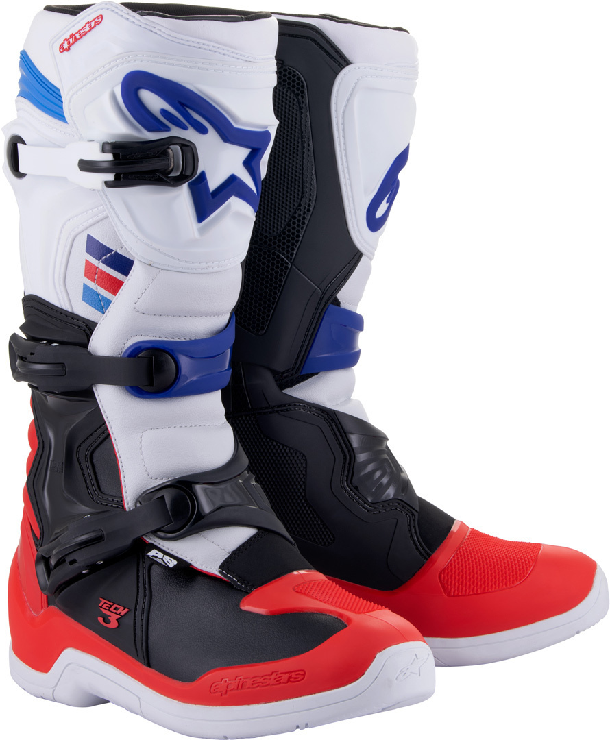 Alpinestars Tech 3 Motocross Boots black/white/red/blue 9 (43) Figure 1