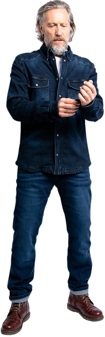 John Doe Motoshirt XTM Denim Camicia da moto blu scuro S Figura 13