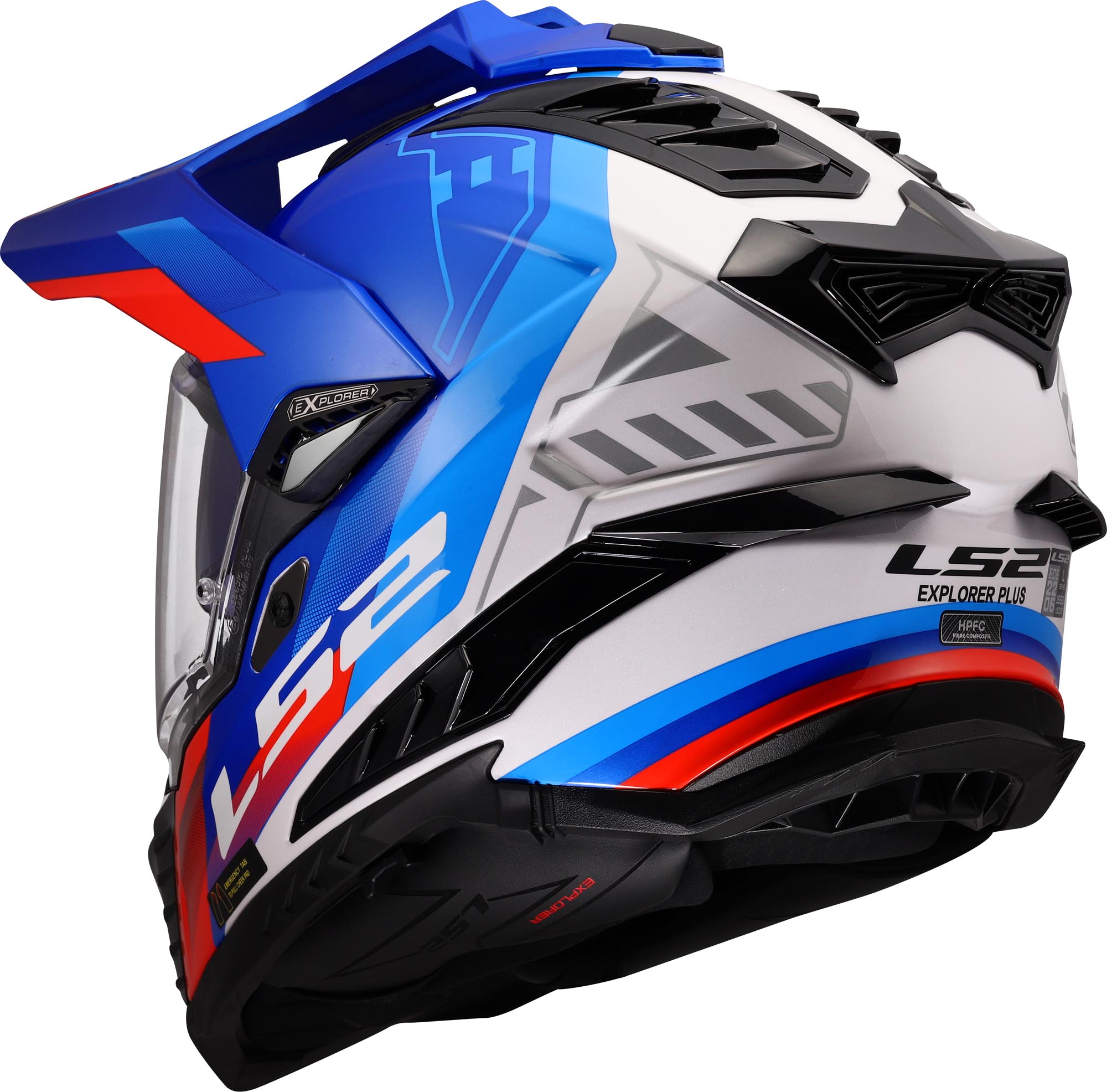 LS2 MX701 Explorer Hexa 耐力鋼盔 白/藍/紅 XL（61/62） 圖5