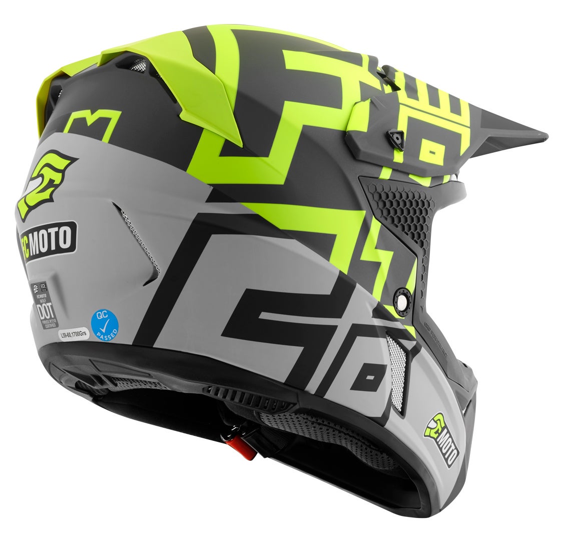 FC-Moto Merkur Flex Casco Motocross nero/giallo S Figura 2