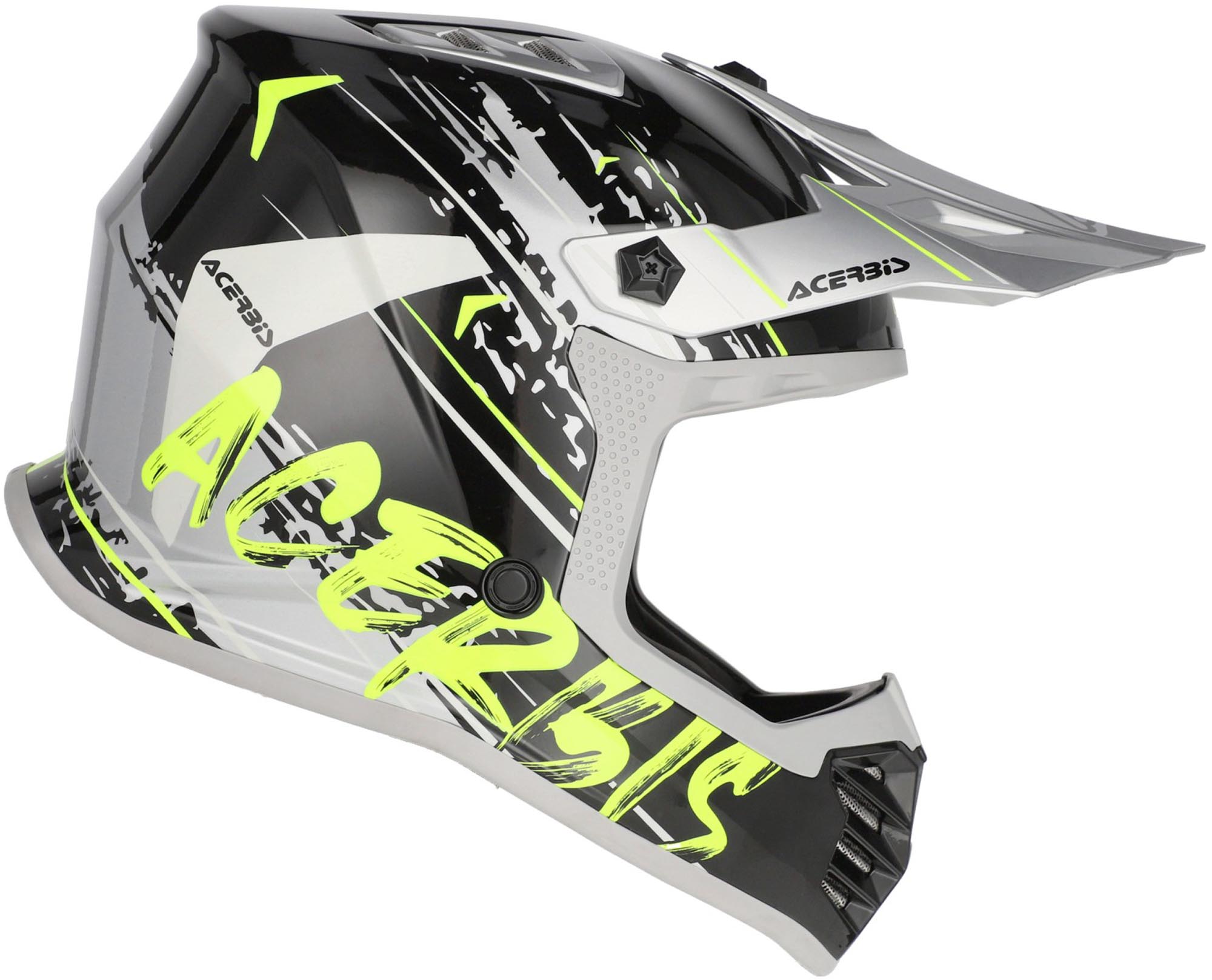 Acerbis Profile Scratch Cască de motocross pentru tineret Negru/Galben/Argintiu Y/XL (53/54) Figura 2