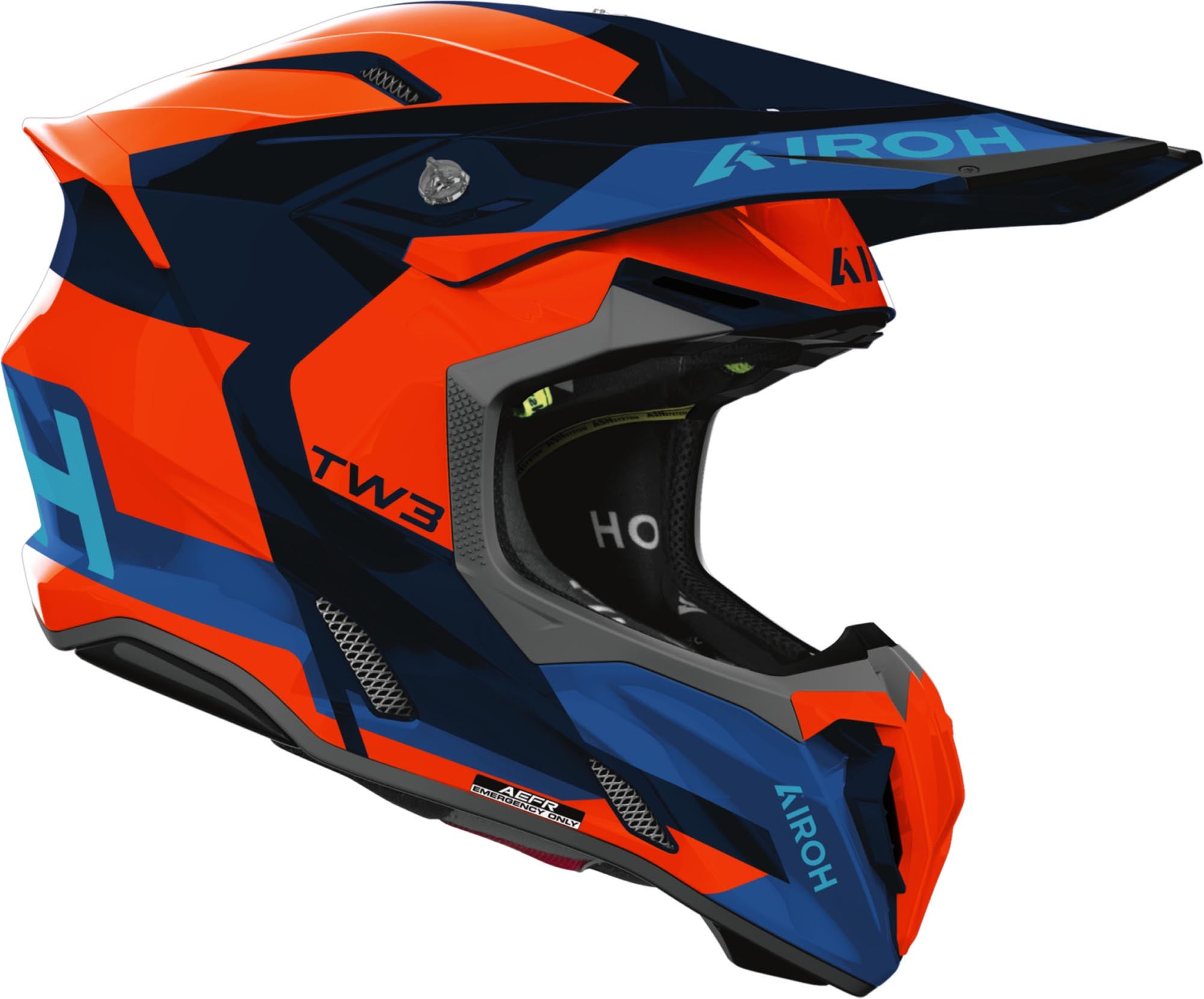 Airoh Twist 3 Fancy Casco da motocross blu/neon-arancione L (59/60) Figura 2