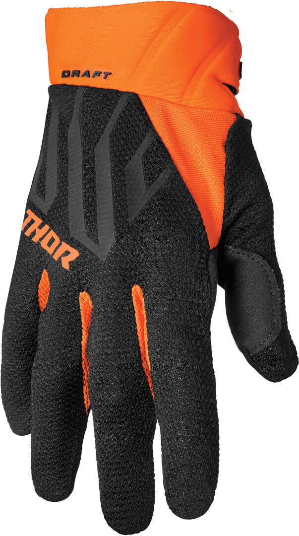 Thor Draft Lines Mănuși de motocross Negru/Portocaliu S Figura 1