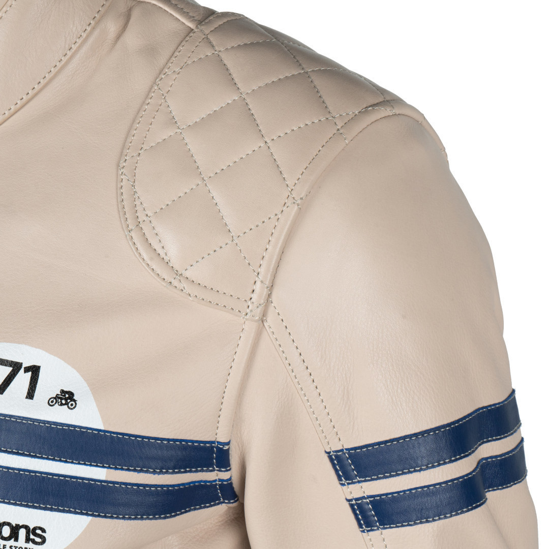 Helstons Chevy Buffalo Motorrad Lederjacke creme L Abbildung 5