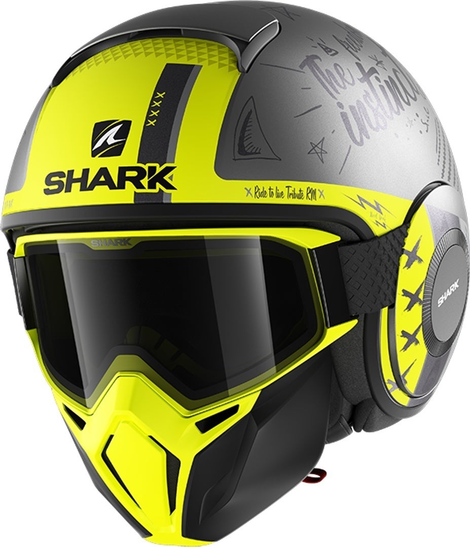 Shark Street-Drak Tribute RM Jet Helmet black matt/yellow L (59/60) Figure 1