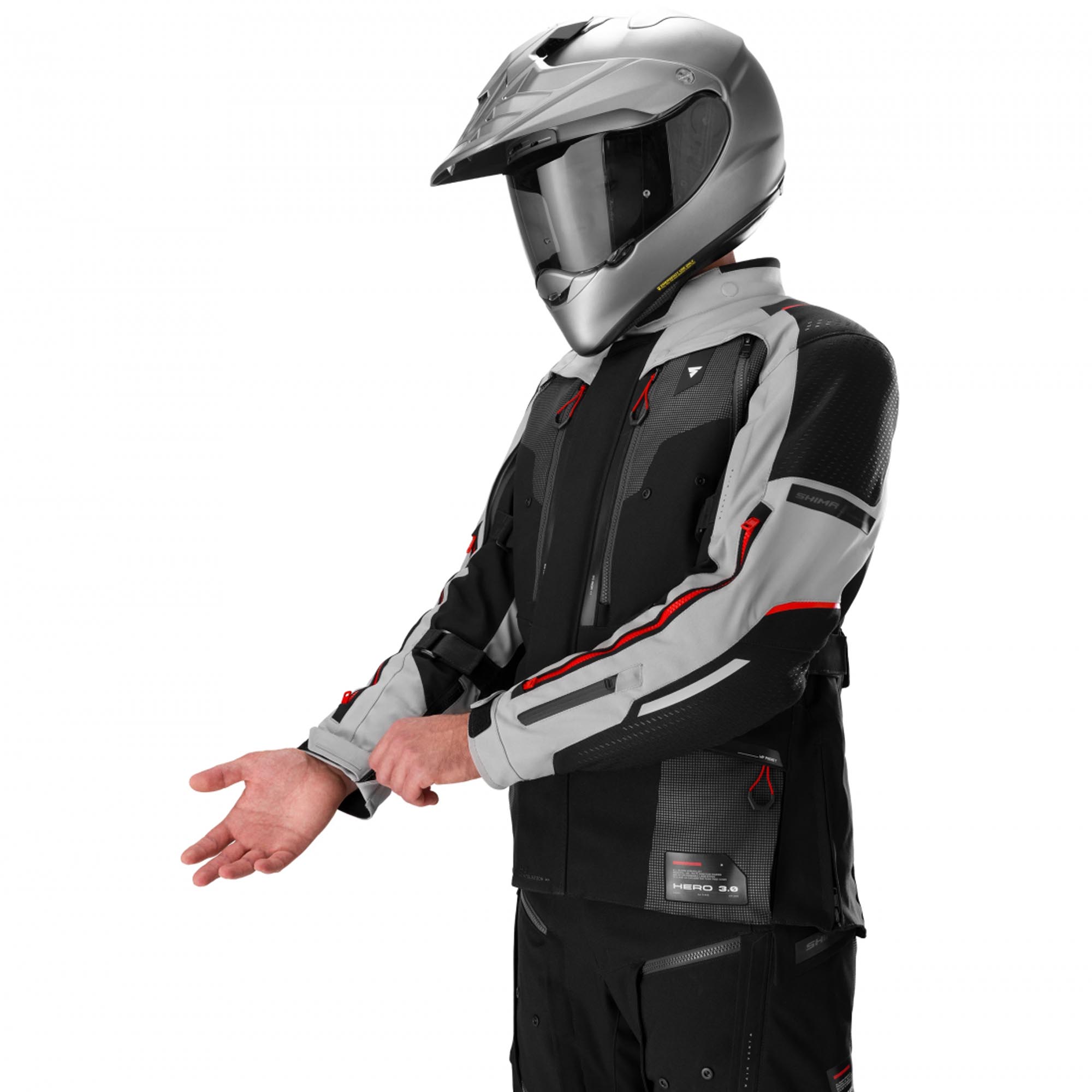 SHIMA Hero 3.0 Motorrad Textiljacke grau/rot M Abbildung 7