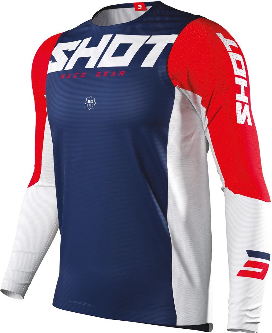 Shot Aerolite Airflow Motocross Jersey blå/rød M Figur 1