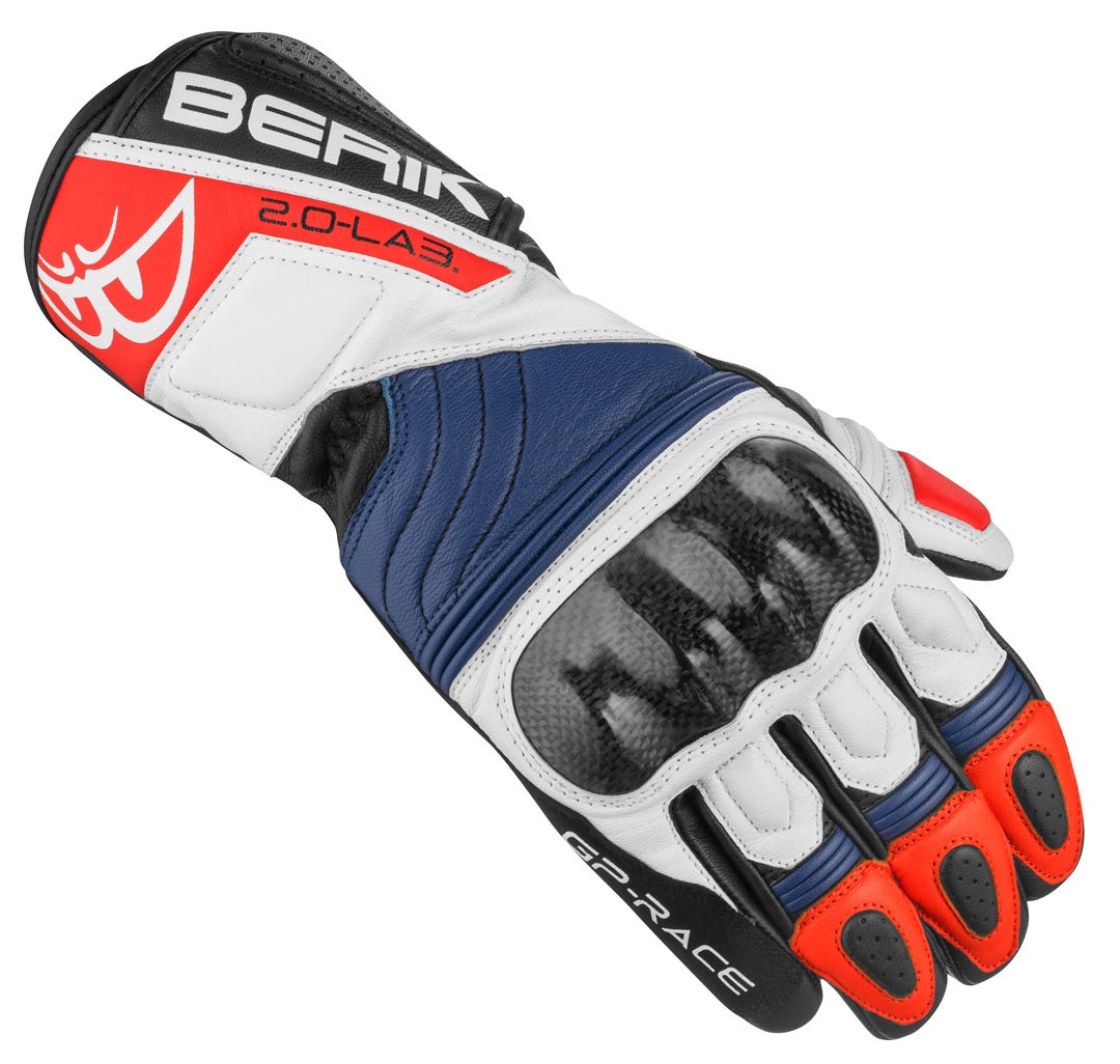 Berik Zoldar Luvas de motocicleta preto/branco/vermelho/azul S Figura 1