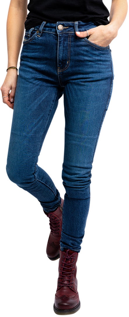 John Doe Luna High Mono Jeans moto da donna Blue Stone Wash 33 L32 Figura 11