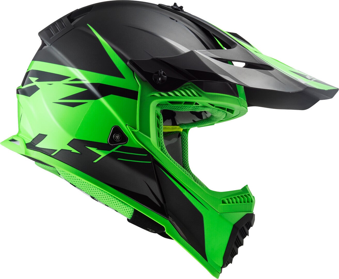 LS2 MX437 Fast Evo Roar Motocross Helm schwarz matt/grün S (55/56) Abbildung 6