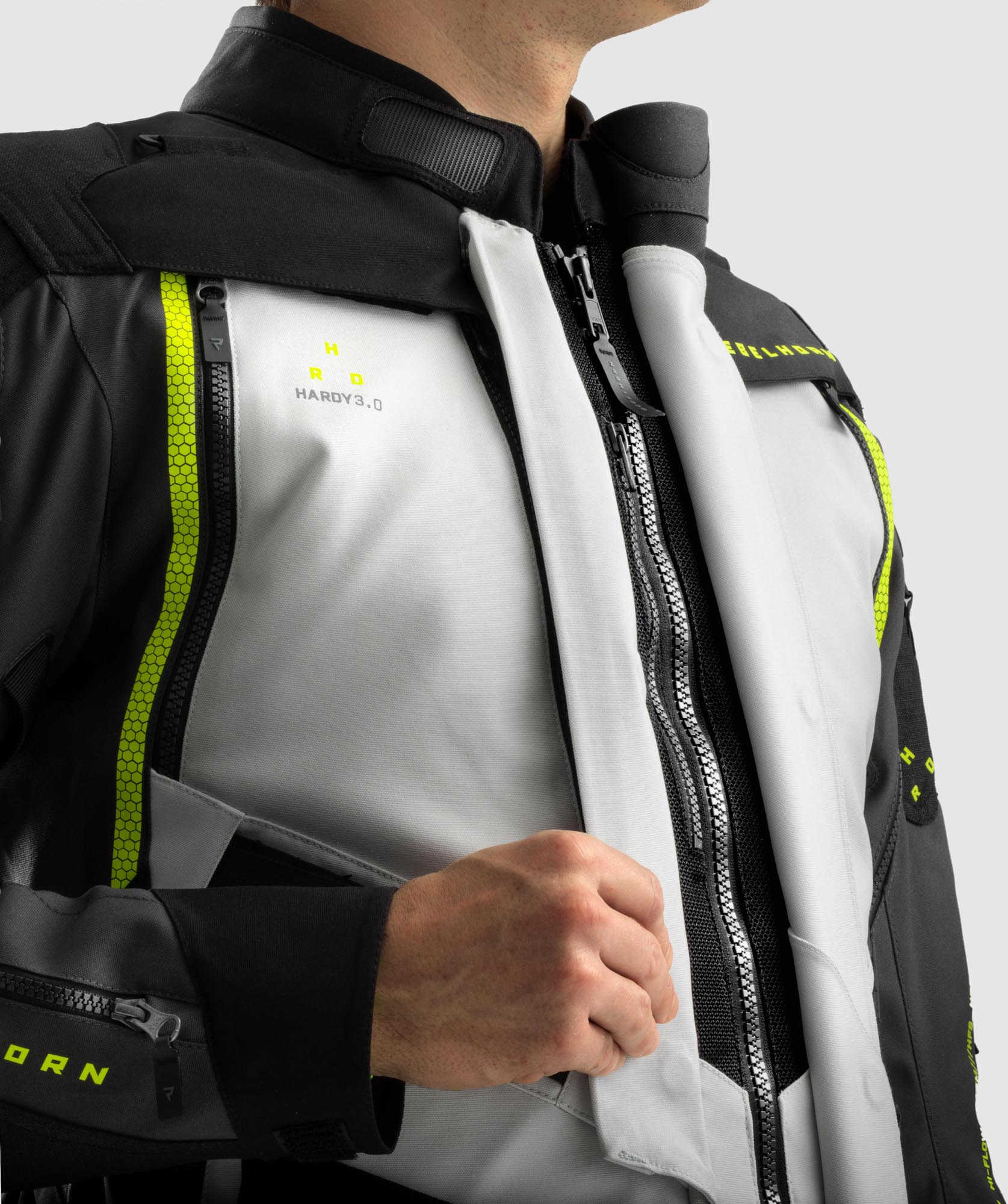 Rebelhorn Hardy 3.0 waterproof Motorcycle Textile Jacket black/grey/yellow 5XL Figure 5