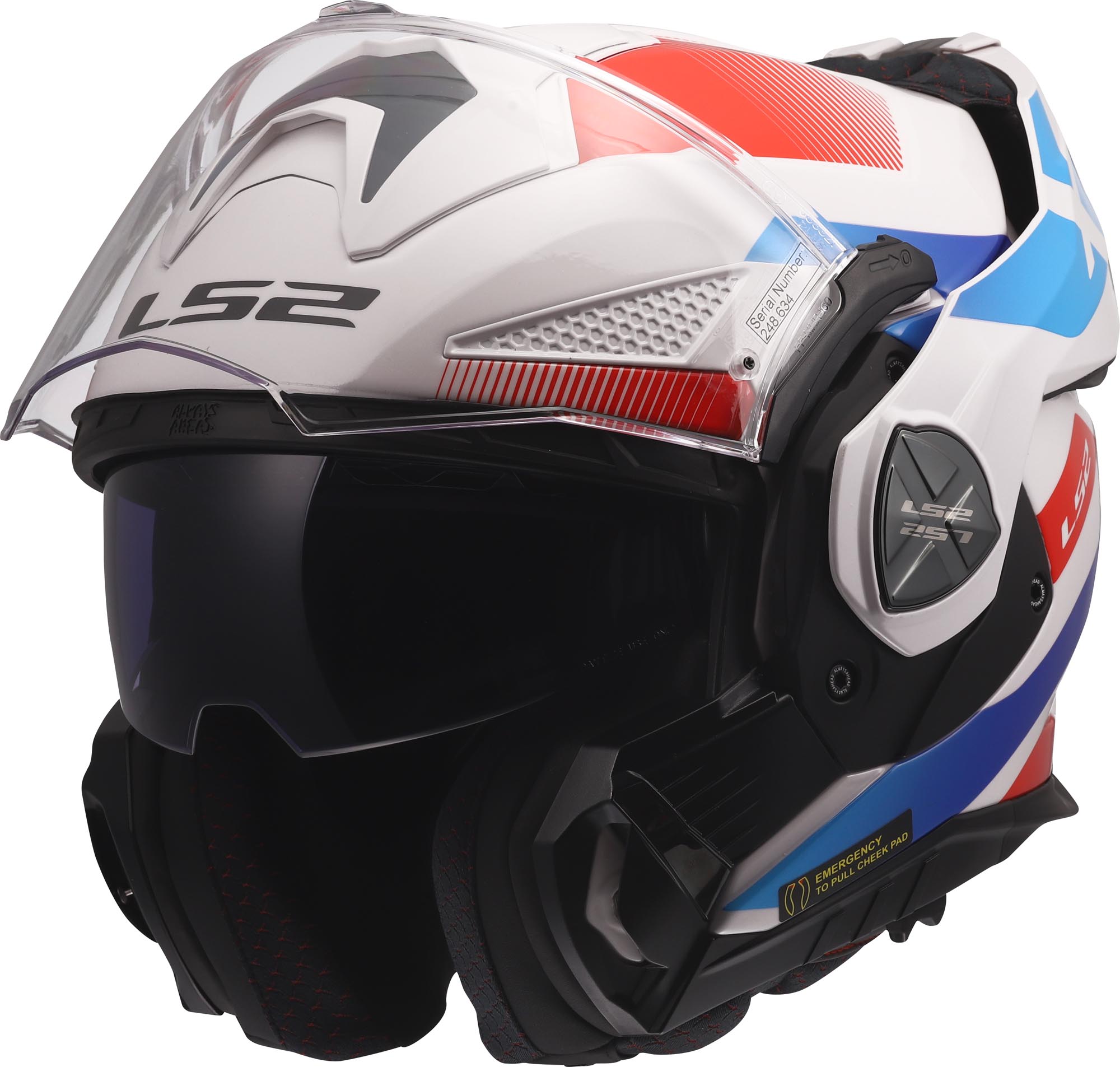 LS2 FF901 Advant X Nova Helm wit/blauw/rood M (57/58) Figuur 10