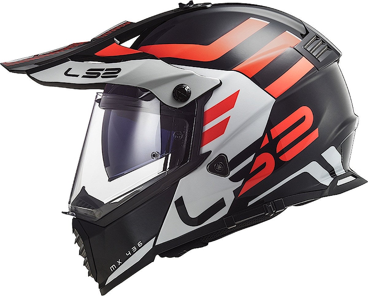 LS2 MX436 Pioneer Evo Adventurer Casco Motocross nero/bianco/arancione XXXL (65/66) Figura 3