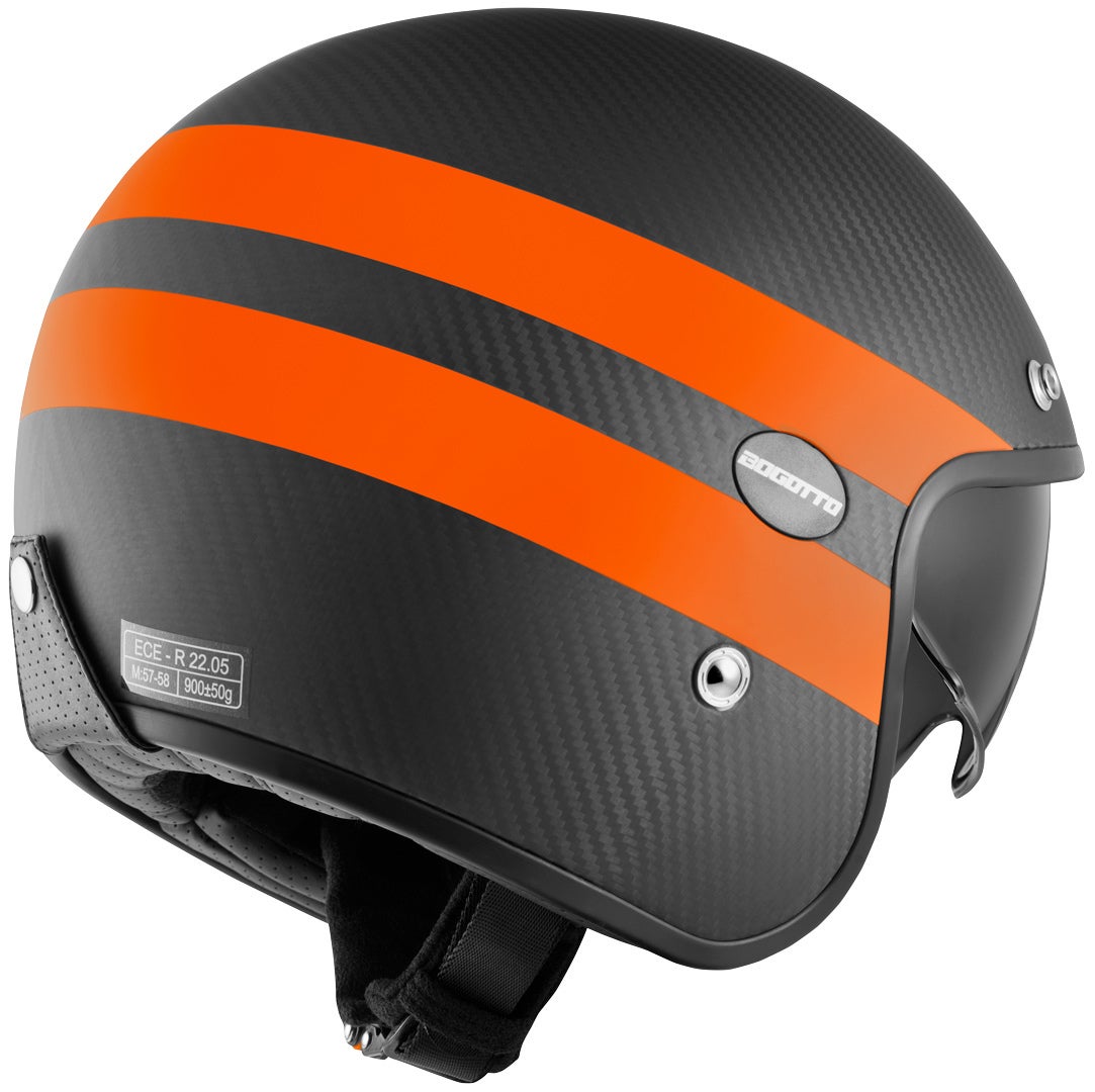 Bogotto V587 Crono Carbon Jet hjelm sort mat/orange S Figur 2
