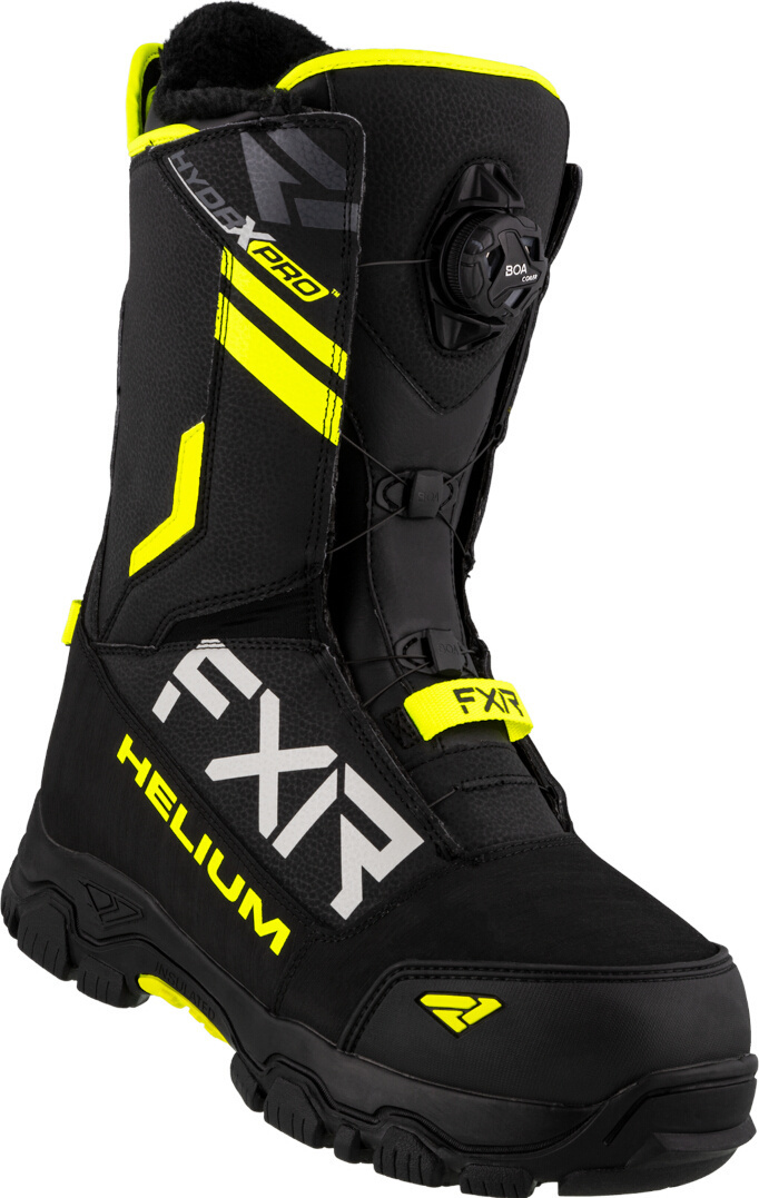 FXR Helium BOA スノーモービルブーツ 黒/黄色 47 図1