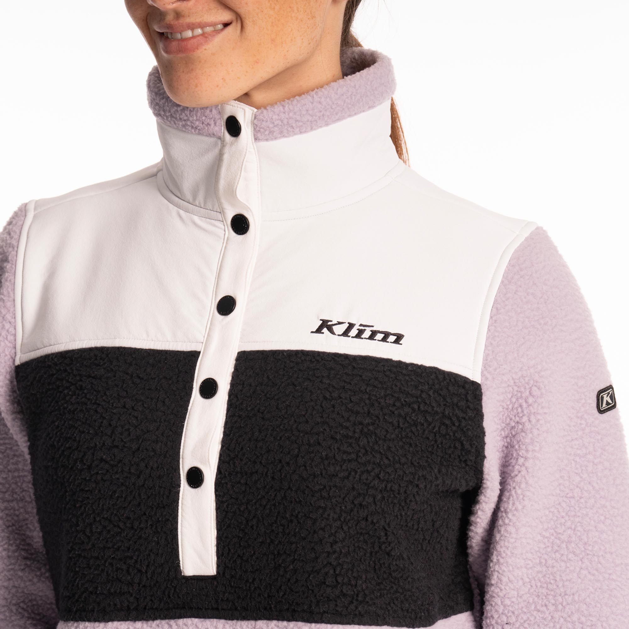 Side view of Klim High Pile Mountain Ladies Fleece Pullover