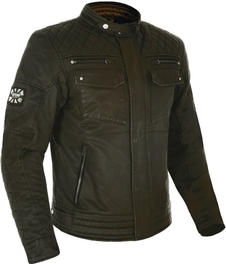 Oxford Hardy Wax Motorcycle Textile Jacket dark green L Figure 1