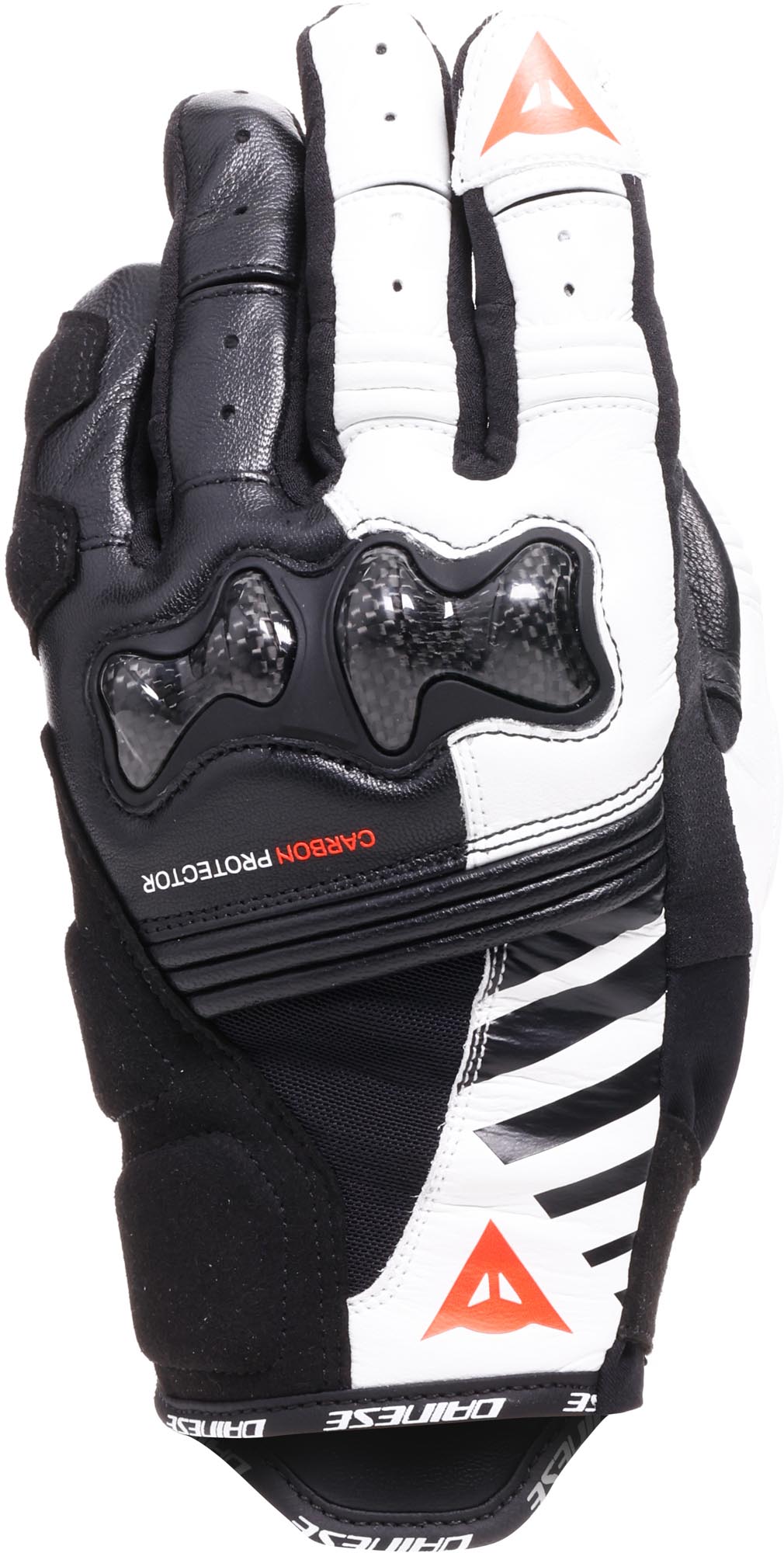 Dainese Reacto Carbon Short Dames Motorhandschoenen zwart/wit/rood S Figuur 1