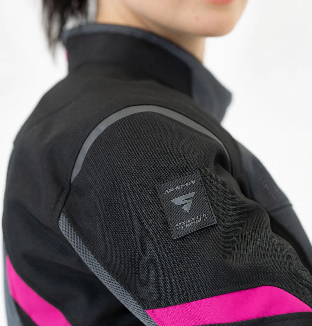 SHIMA Rush 2.0 Vented imperméable à l’eau dames moto textile veste Noir/Gris/Rose S Figure 7