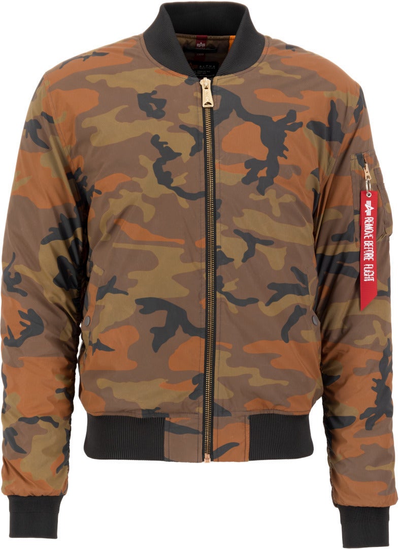 Alpha Industries Men's Orange Ma-1 Vf 59 Reflective Camo Jacket