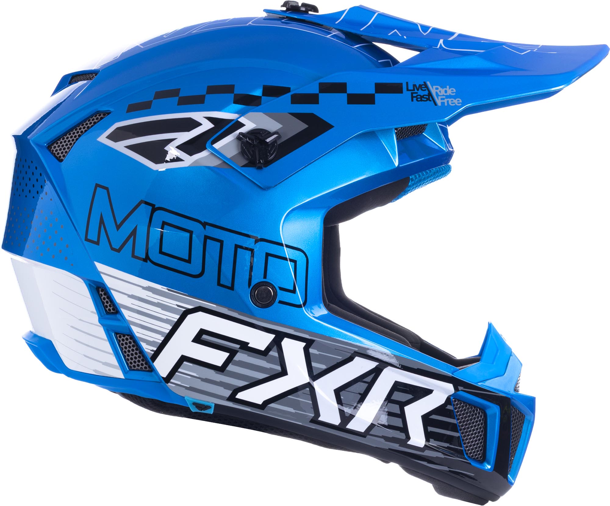 FXR Clutch Logo Jugend Motocross Helm blau S Abbildung 3