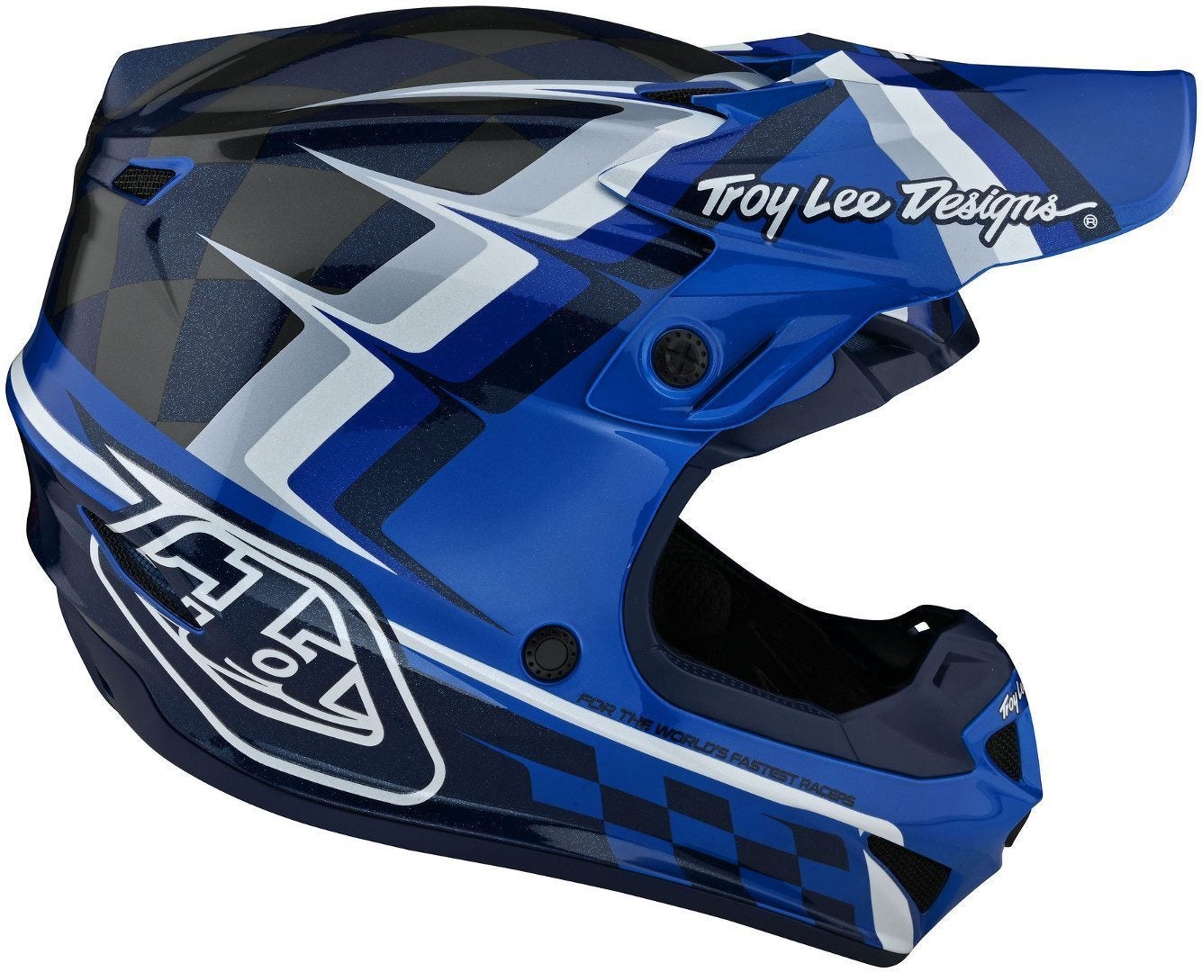 Troy Lee Designs SE4 Warped Polyacrylite MIPS Casco Motocross blu S (55/56) Figura 2