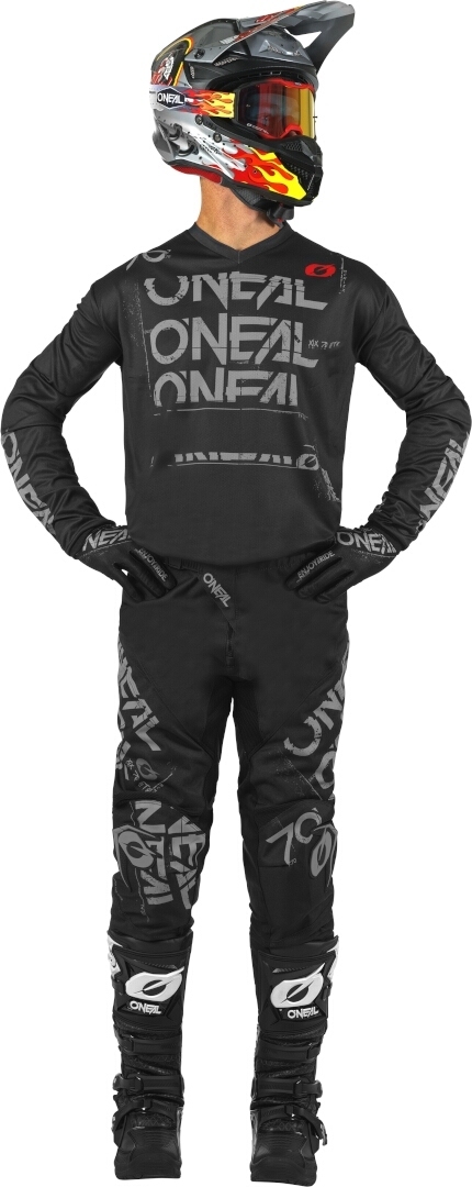 Oneal Element Static Motokrosové kalhoty Černá/šedá 42 Obrázek 3