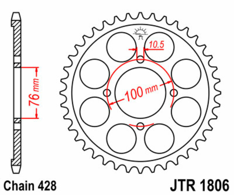 RUOTA JT Corona standard in acciaio 1806 - 428 Figura 1