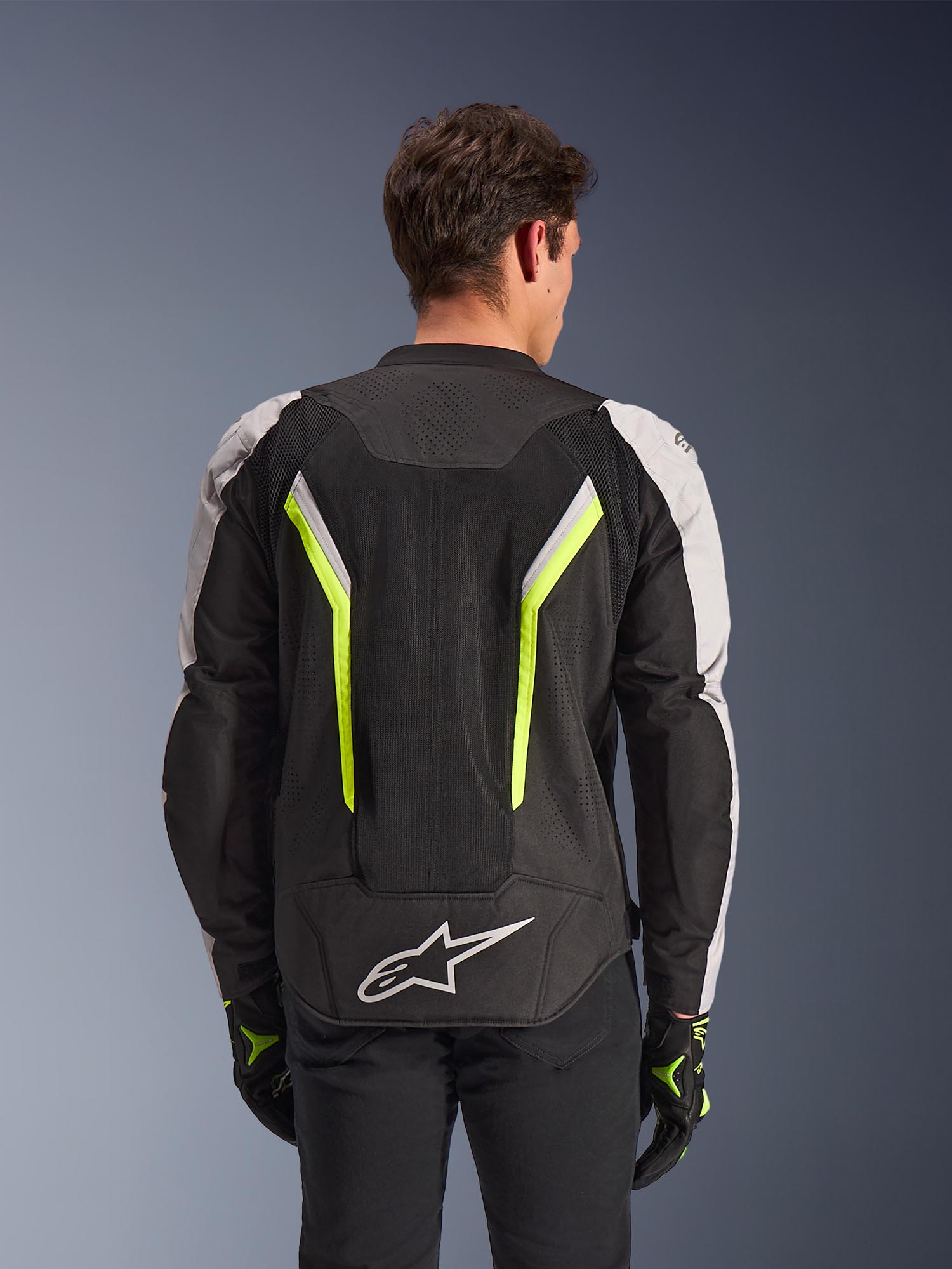 Alpinestars AST V3 Air perforated Motorcycle Textile Jacket black/silver/yellow 2XL Figure 6