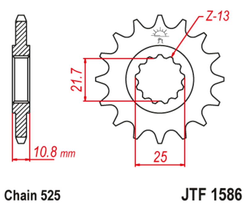JT-DRIVHJUL Stål ljudfritt framdrev 1586 - 525 Figur 2