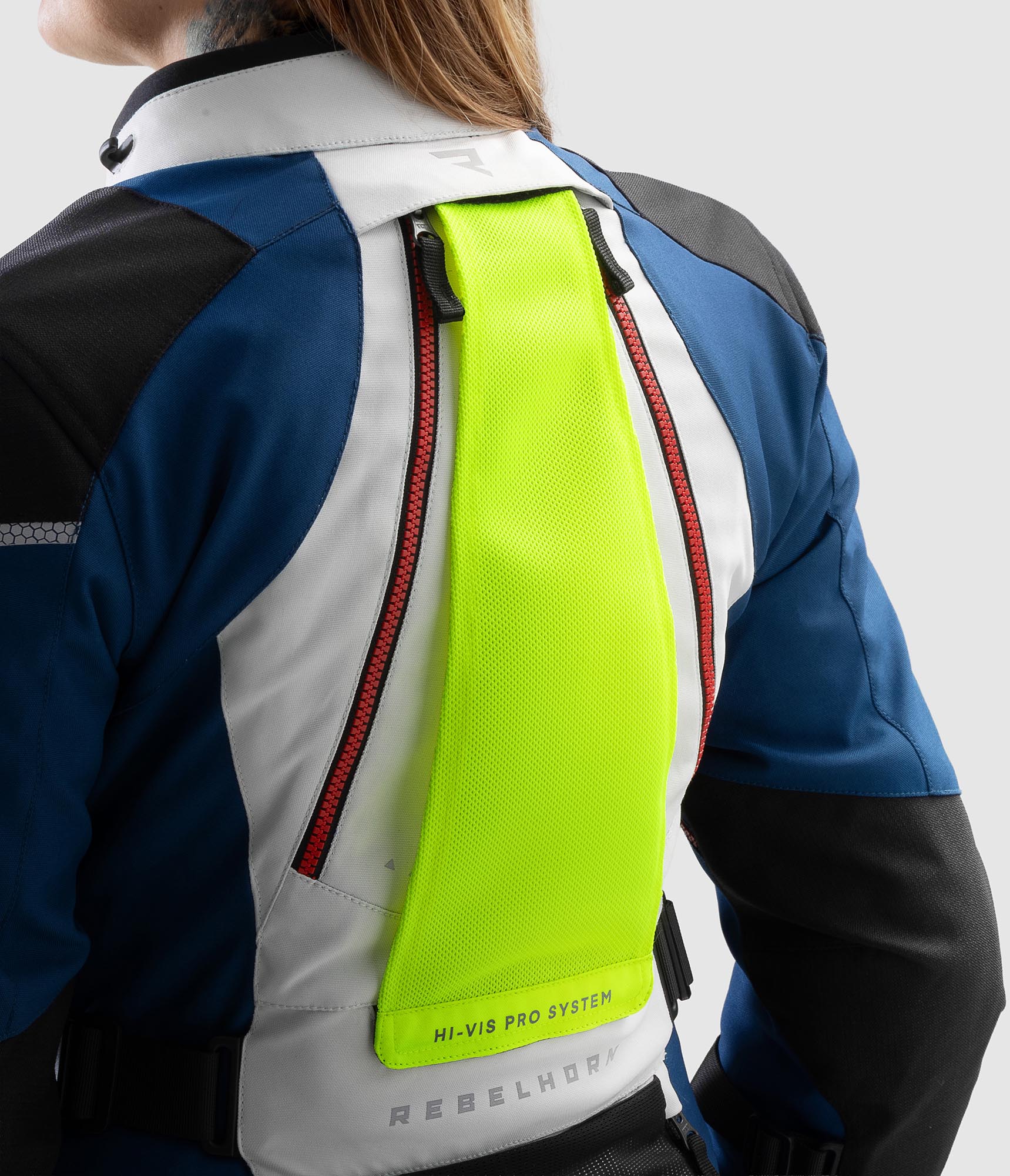 Rebelhorn Hardy 3.0 waterproof Ladies Motorcycle Textile Jacket grey/blue/red M Figure 13