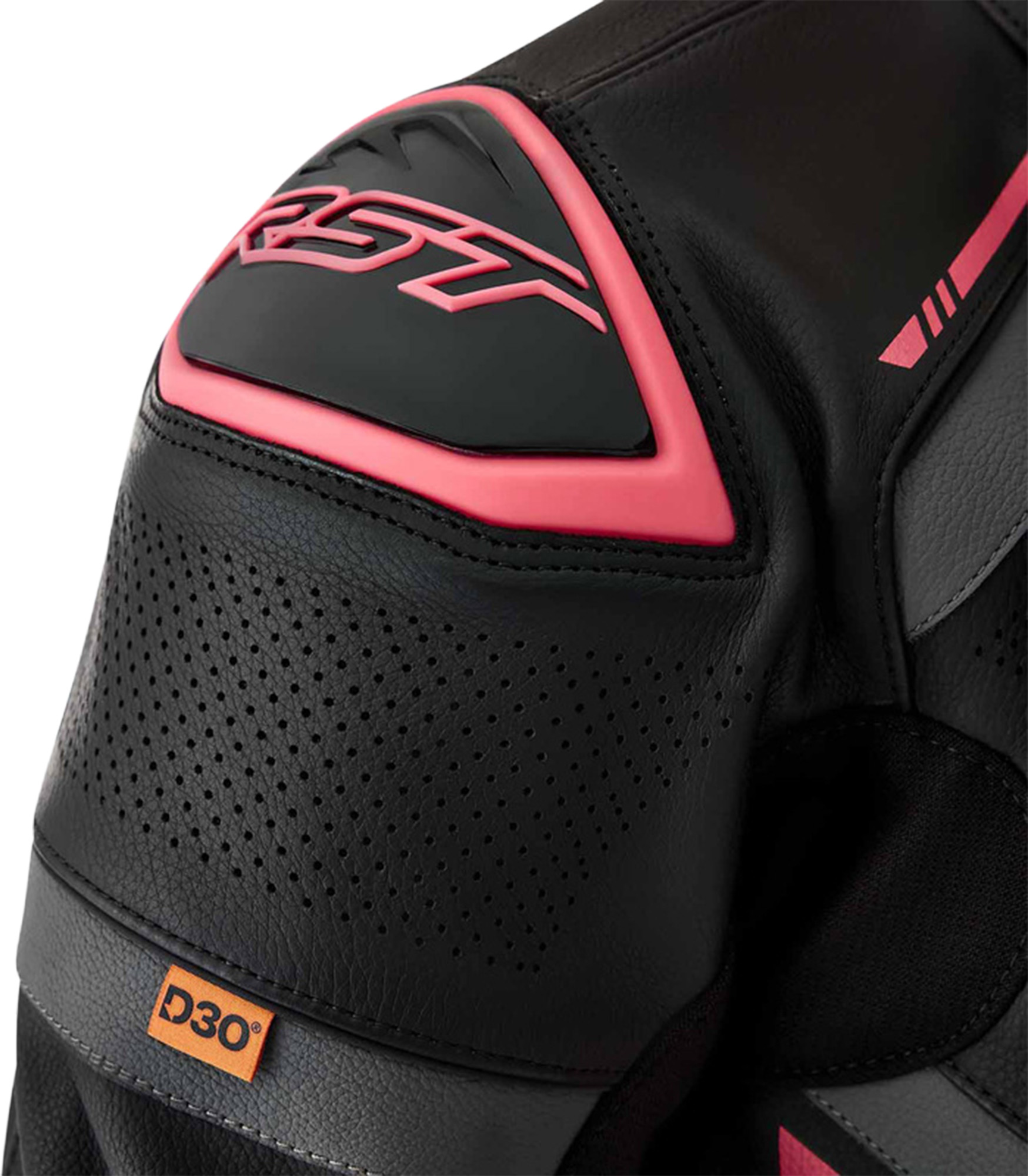 RST S1 D3O Ladies Motorcycle Leather Jacket black/pink 20 Figure 3