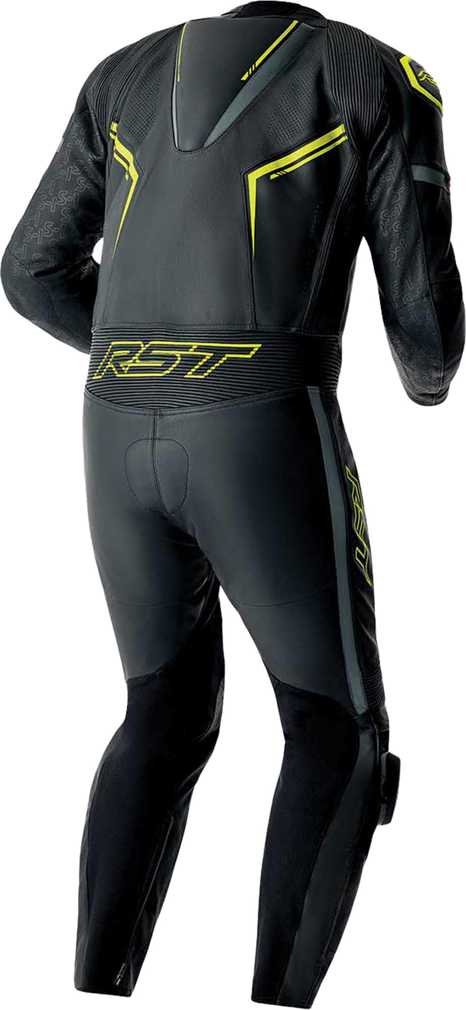RST S1 D30 perforeret 1-delt motorcykellæderdragt sort/neon-gul 58 Figur 2