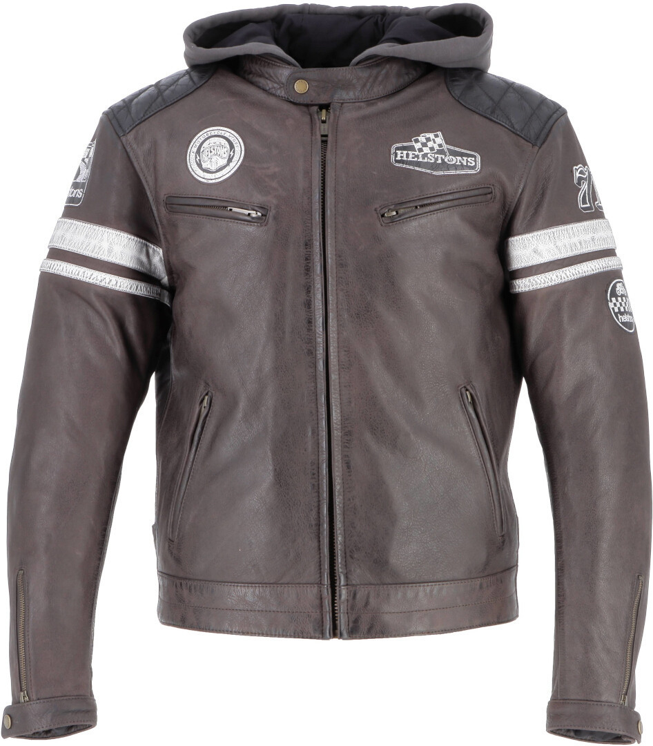 Helstons Riposte Motorcycle Leather Jacket dark brown 4XL Figure 1