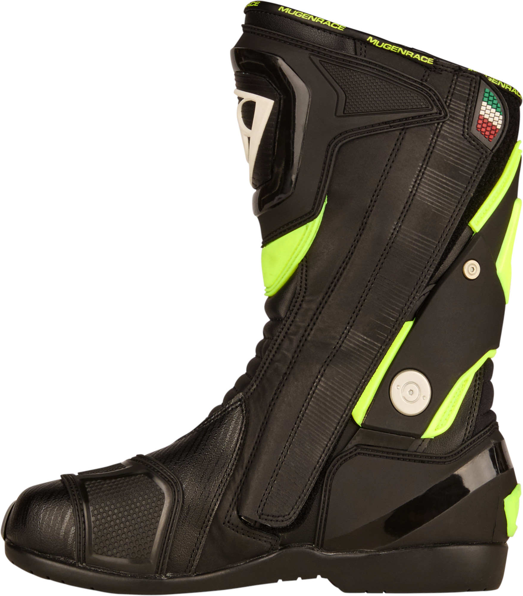 Side view of MUGENRACE Sphantom Plus perforated Motorcycle Boots