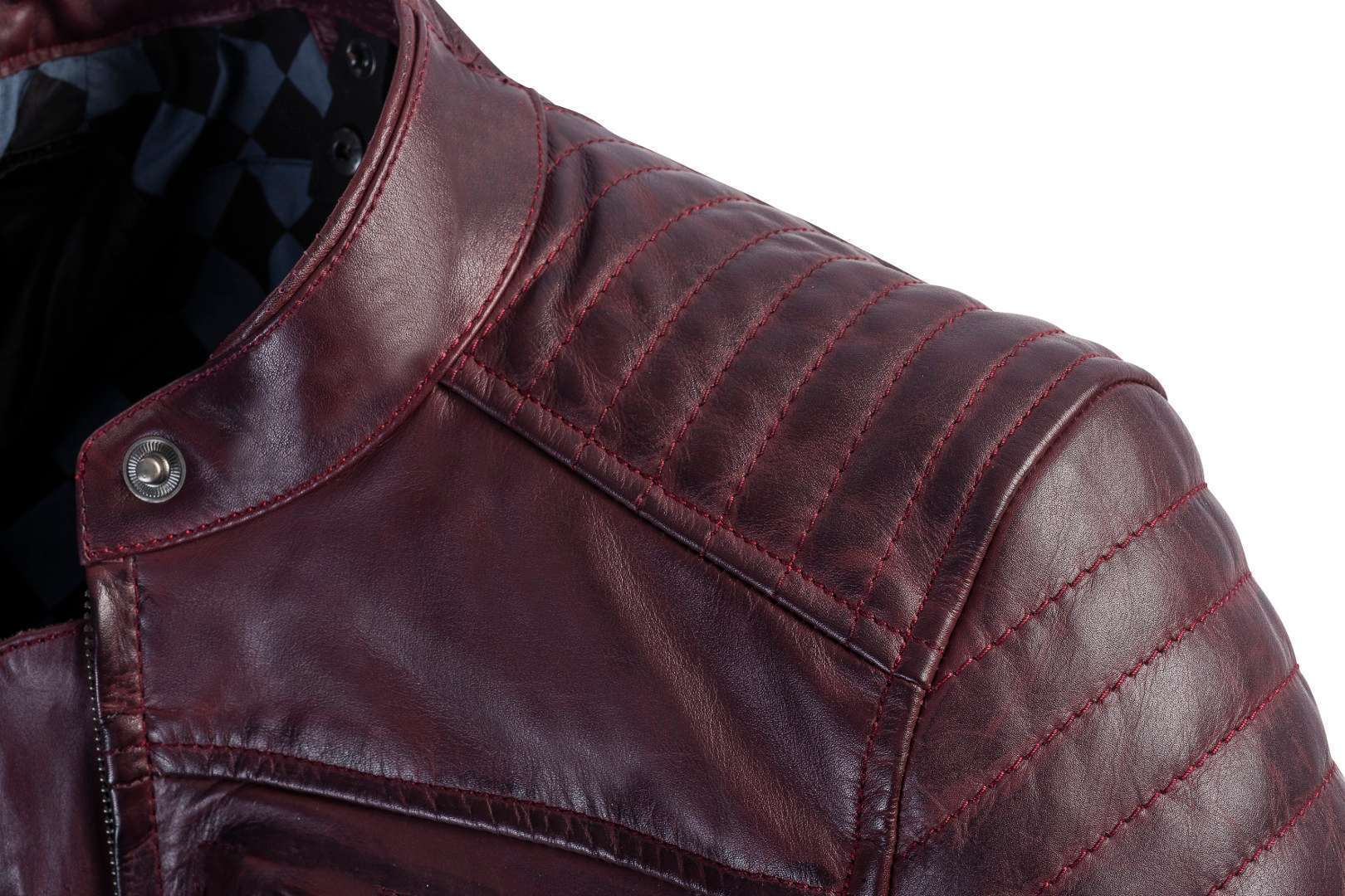 Ixon Spark Veste de moto en cuir de dames Rouge foncé XL Figure 4