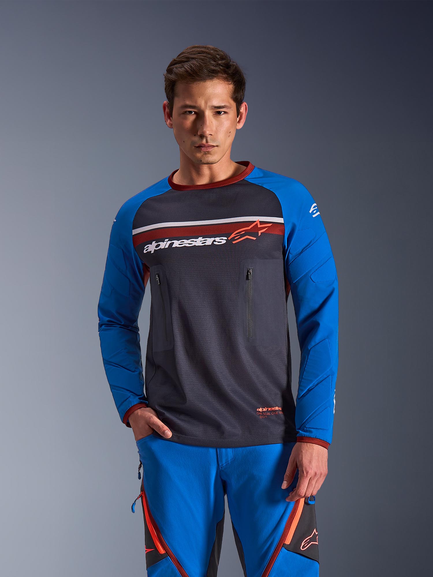 Alpinestars Maxdura Dual Motocross Jersey grau/blau L Abbildung 3